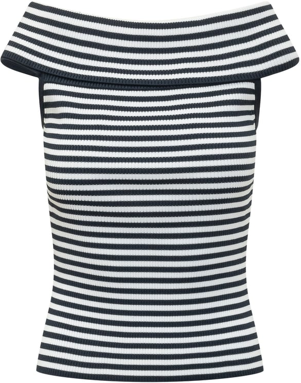 Michael Kors Top a Righe con Scollo a Barchetta