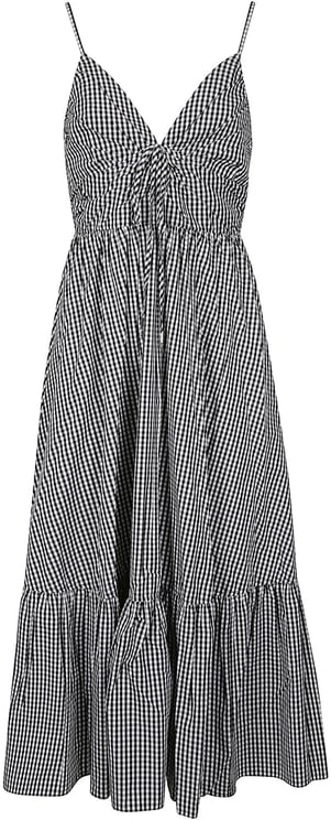 Michael Kors Gingham Midi Dress Black