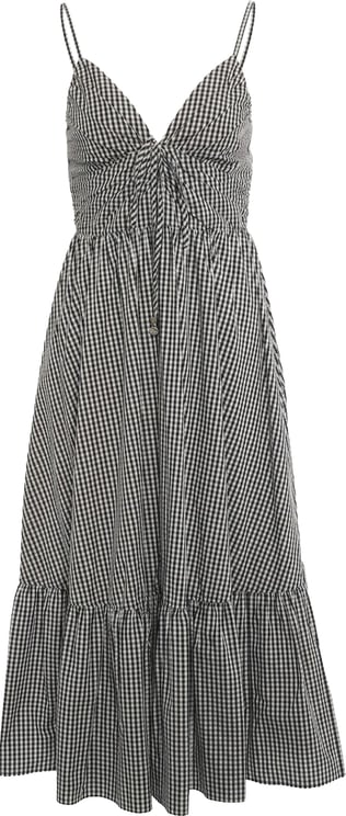 Michael Kors Cotton midi dress with gingham pattern
