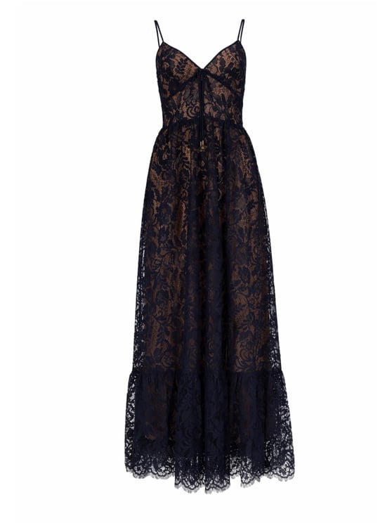 Michael Kors Long Fitted Spaghetti Straps Dress