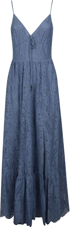 Michael Kors Sleeveless Corded Lace Maxi Dress Blue
