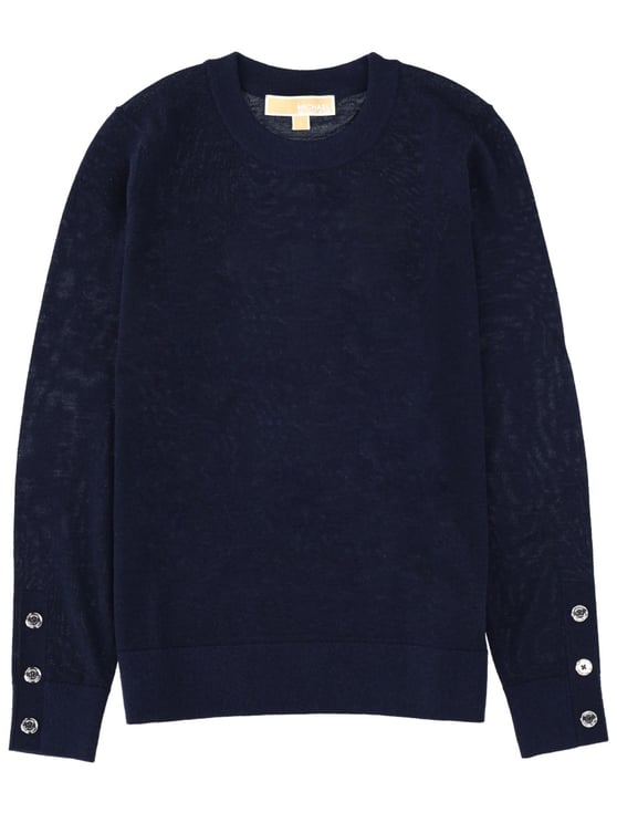 Michael Kors Black Crewneck Merino Wool Sweater