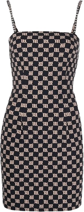MISBHV Monogram Spaghetti Mini Dress Black