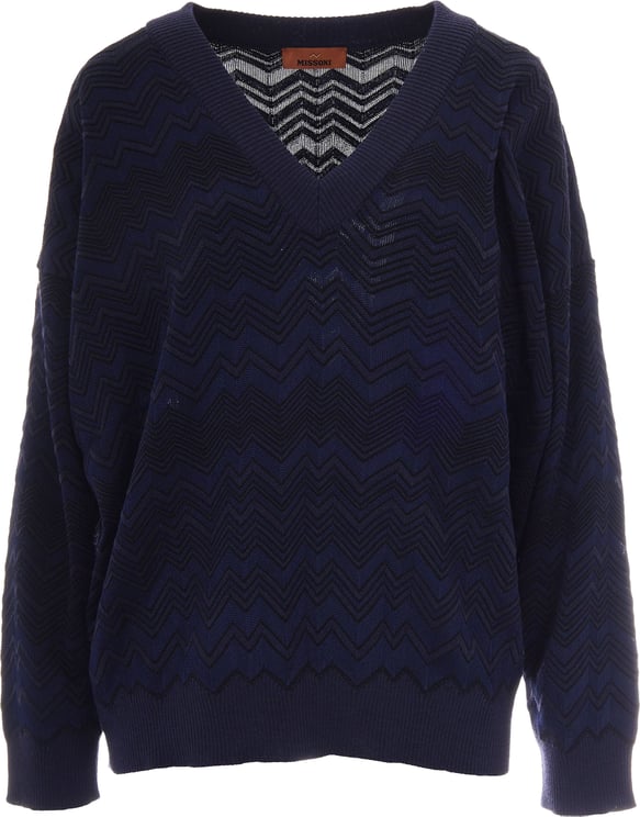 Missoni Sweaters Solid Navy Blue