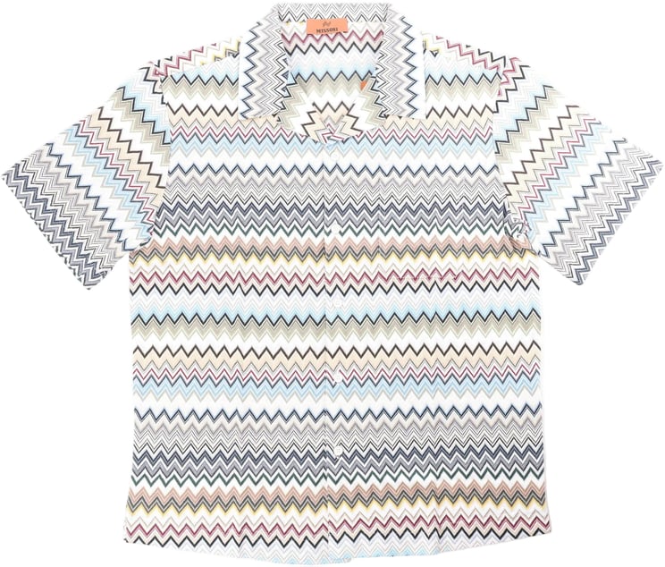 Missoni Missoni PATTERNED Short Sleeve Shirt in Gray x Multicolor, Size 48 IT
