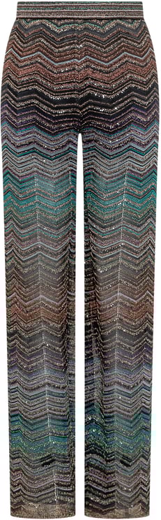 Missoni Pantaloni Lunghi in Maglia Metallizzata