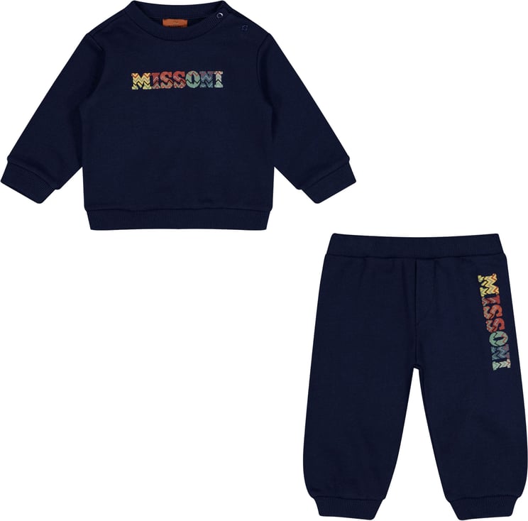 Missoni Missoni Baby Jongens Joggingpak In Navy