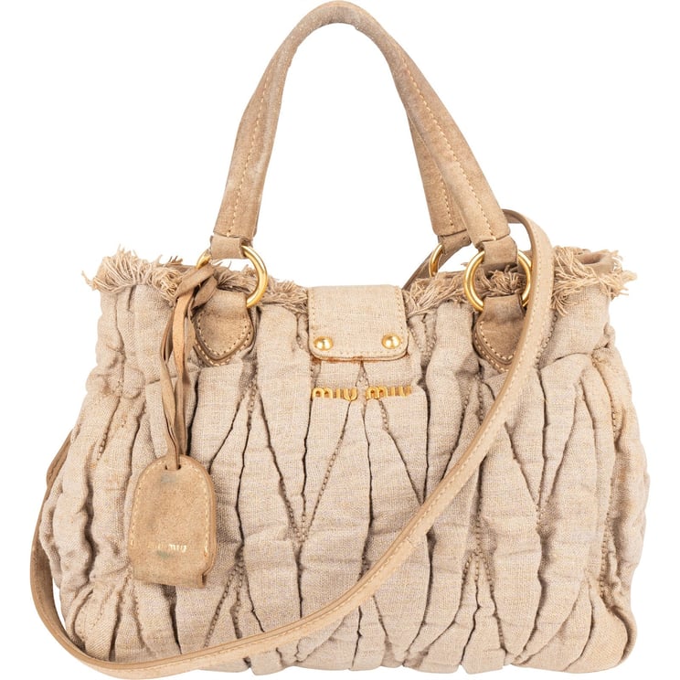 Miu Miu Miu Miu Quilted Fabric City Handbag