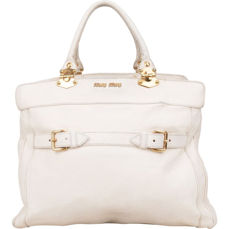 Miu Miu Miu Miu Blancoi Vitello Daino Satchel Handbag