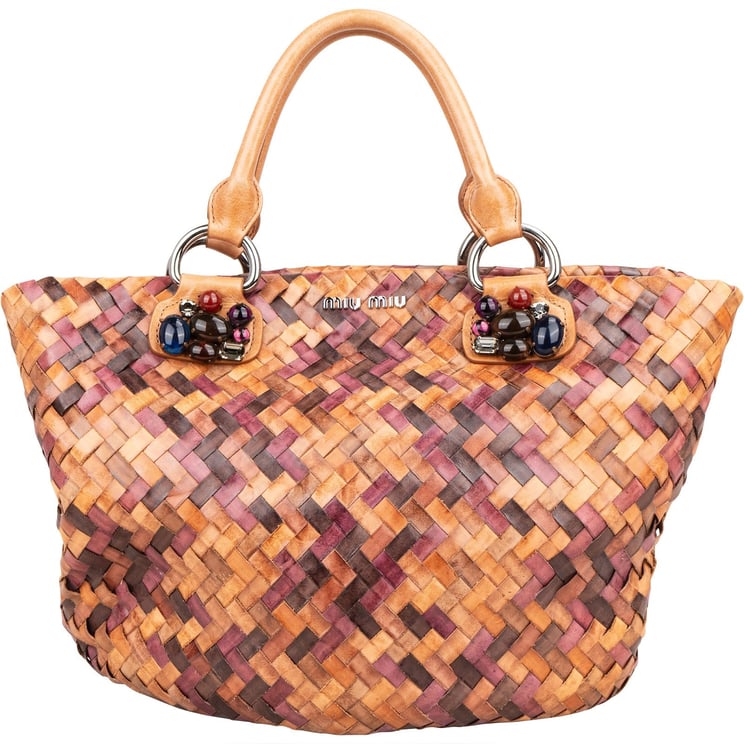 Miu Miu Miu Miu Intrecciato Multicolor Stone Handbag