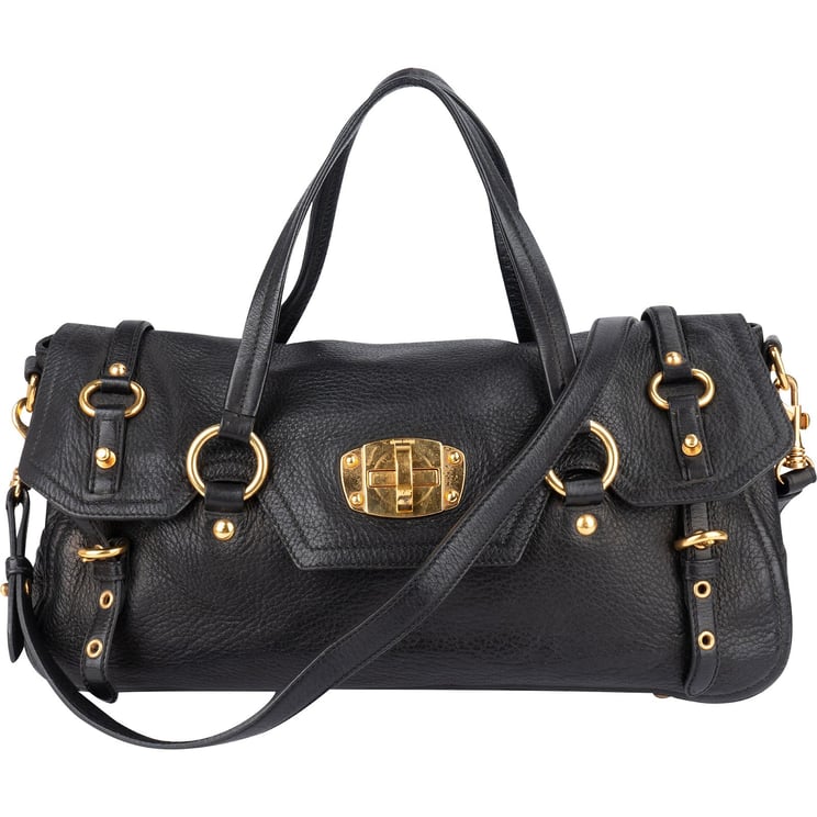 Miu Miu Miu Miu Vitello Lux Leather Coffer Satchel Handbag