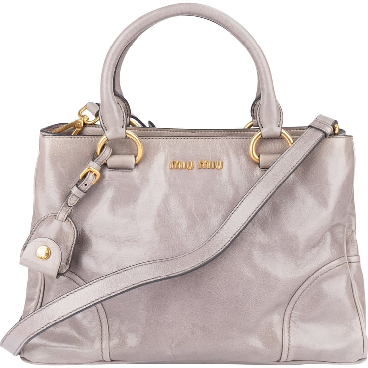 Miu Miu Miu Miu Grey Vitello Lux Handbag