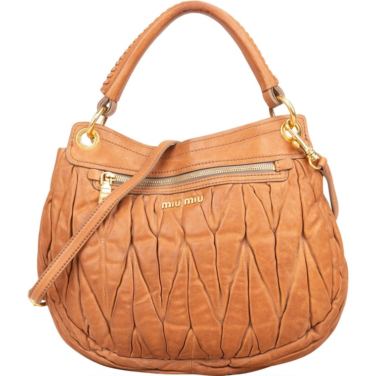 Miu Miu Miu Miu Matelassé Nappa Leather Hobo Handbag