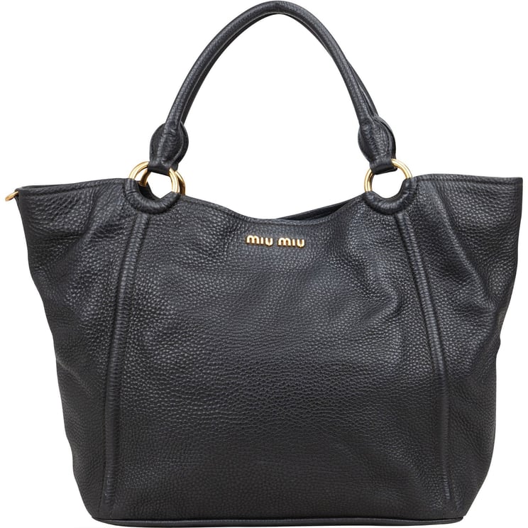Miu Miu Miu Miu Vitello Daino Leather Tote Handbag