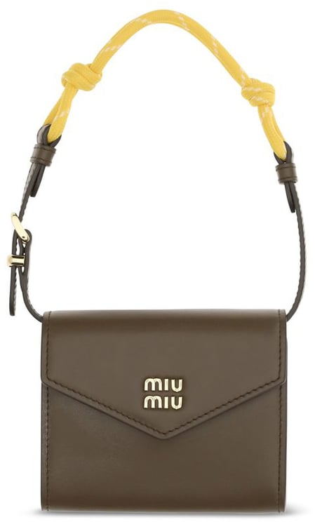 Miu Miu Miu Miu Brown Calf Leather Bos Taurus Wallet