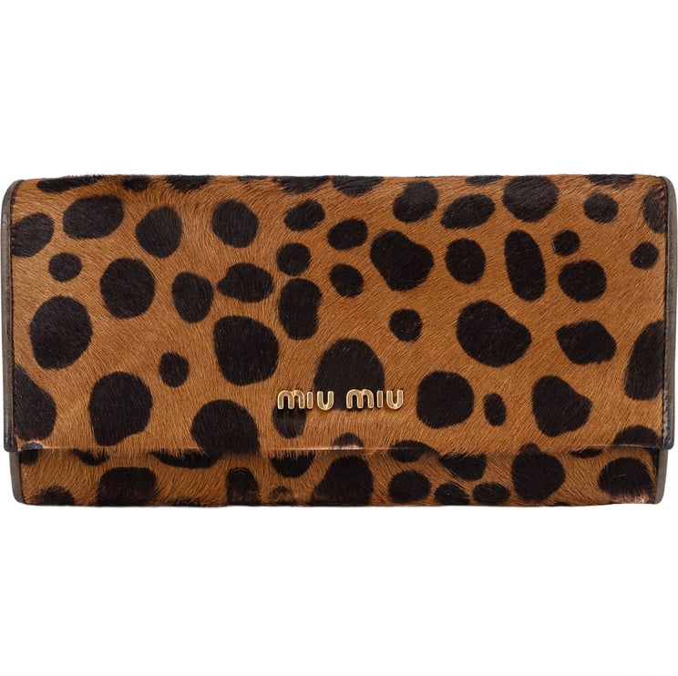 Miu Miu Miu Miu Hair Animal Print Leopard Wallet