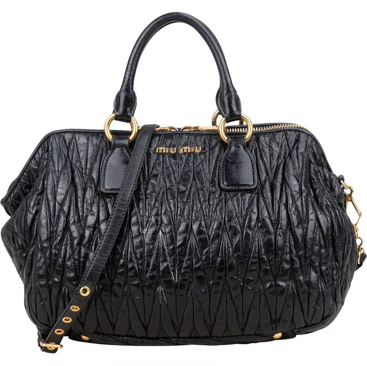 Miu Miu Miu Miu Matelassé Nappa Leather Bauletto Handbag