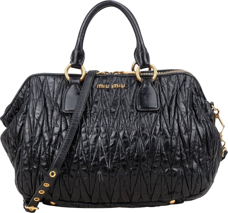 Miu Miu Miu Miu Matelassé Nappa Leather Bauletto Handbag