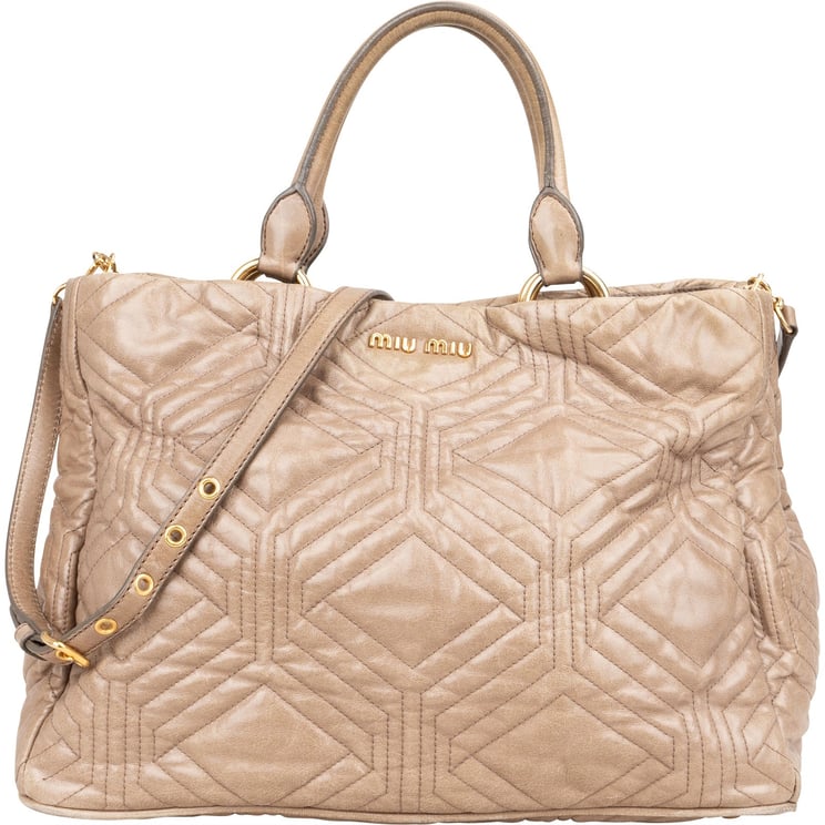 Miu Miu Miu Miu Quilted Geometric Leather Handbag