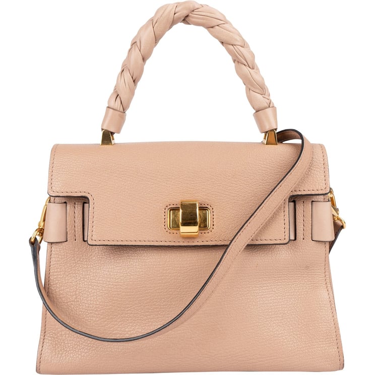 Miu Miu Miu Miu Pebbled Leather Madras Braided Handle Handbag