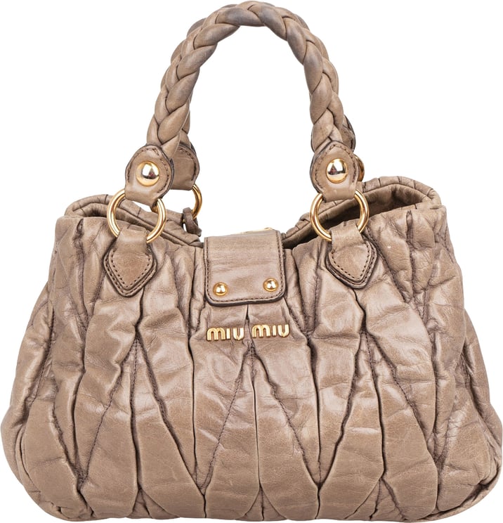 Miu Miu Miu Miu Vitello Lux Quilted Leather City Handbag