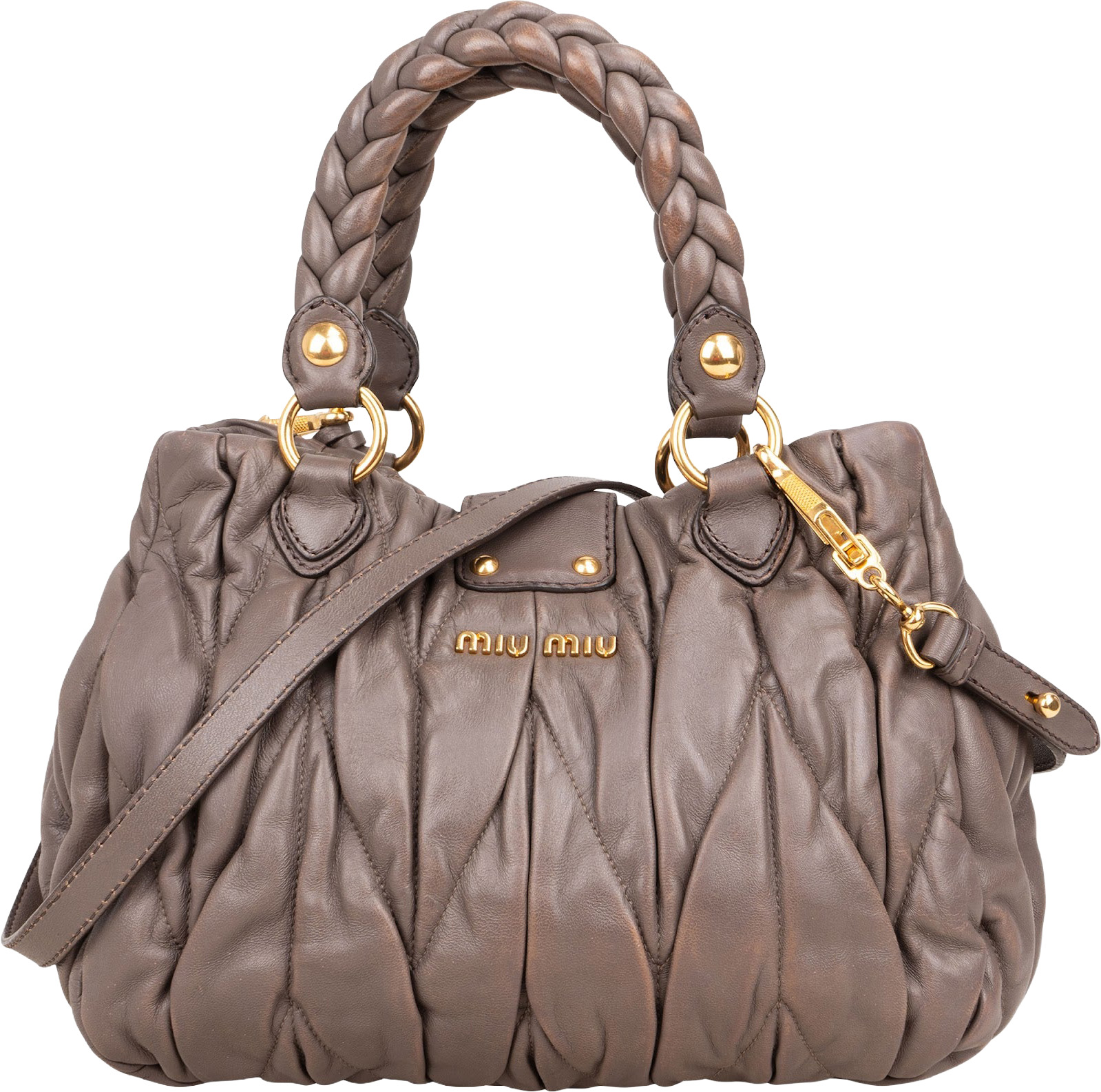 Miu Miu Miu Miu Quilted Nappa Leather City Handbag