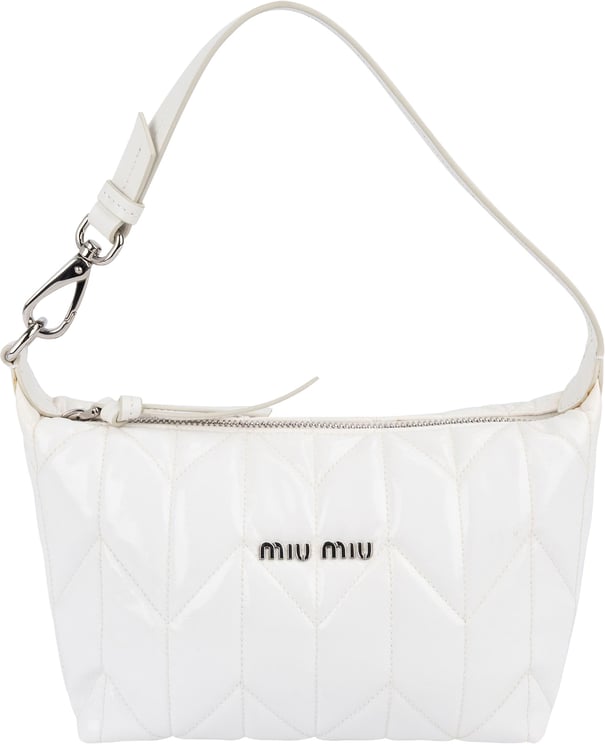 Miu Miu Miu Miu Quilted Patent Leather Mini Pouch Handbag