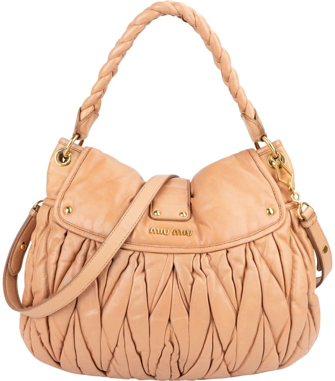 Miu Miu Miu Miu Matelassé Leather City Hobo Shoulder Bag