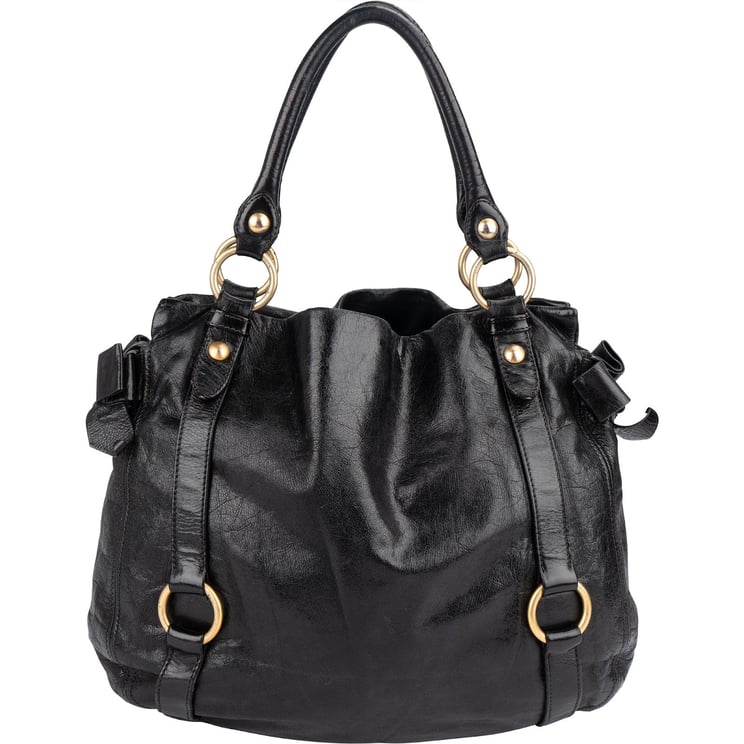 Miu Miu Miu Miu Vitello Lux Bow Hobo Handbag
