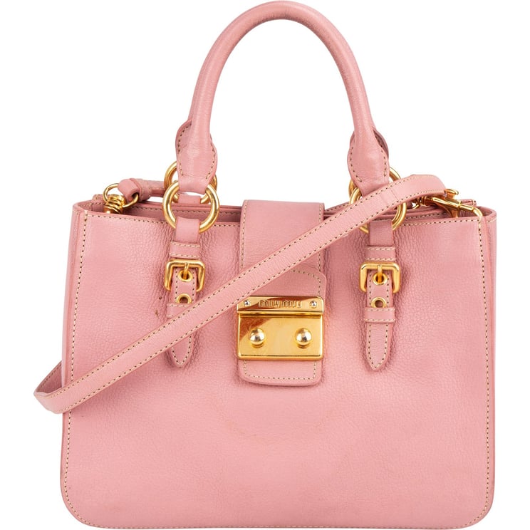 Miu Miu Miu Miu Madras Leather Top Handle Handbag