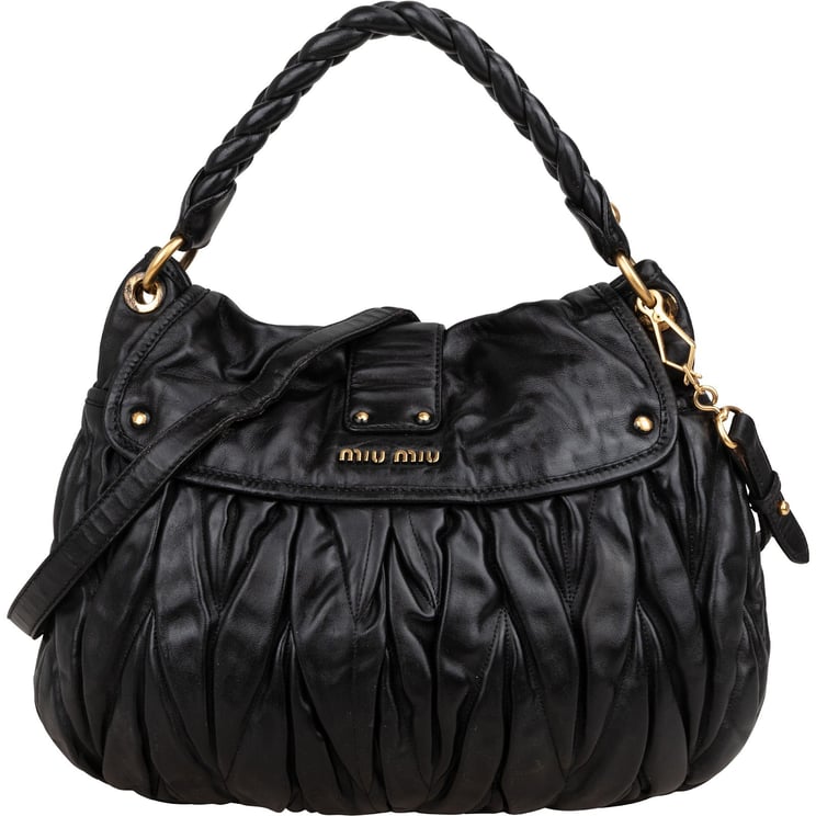 Miu Miu Miu Miu Nappa Matelassé Leather City Handbag