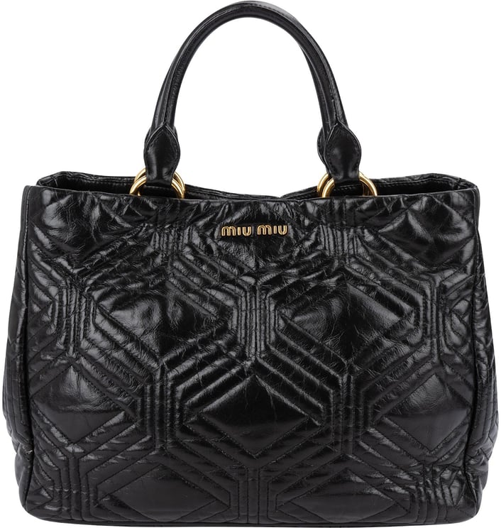 Miu Miu Miu Miu Quilted Nappa Leather Tote Handbag