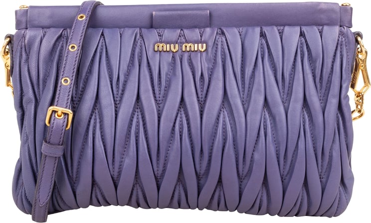 Miu Miu Miu Miu Matelassé Nappa Leather Clutch Crossbody Bag