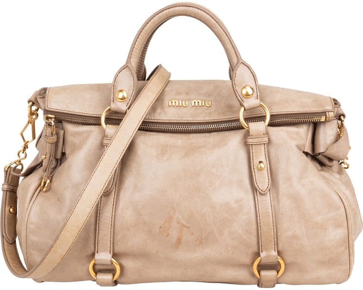 Miu Miu Miu Miu Vitello Lux Bow Satchel Handbag