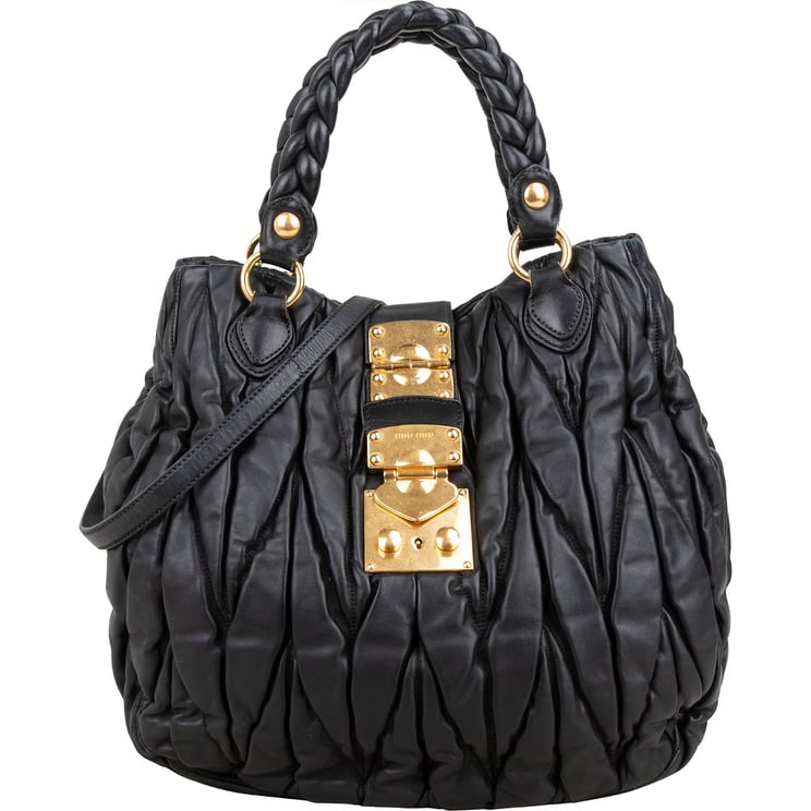 Miu Miu Miu Miu Matelassé Nappa Leather Coffer Handbag