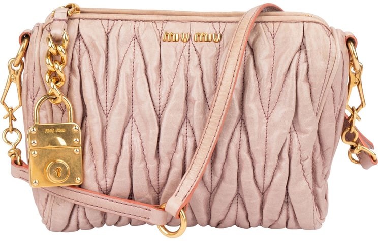 Miu Miu Miu Miu Matelassé Nappa Leather Shoulder Bag
