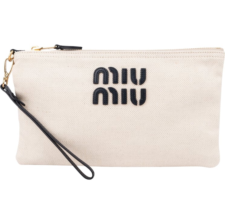 Miu Miu Miu Miu Chic Canvas Emblem Pouch Bag