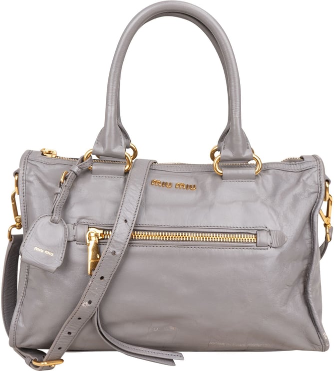Miu Miu Miu Miu Lilac Vitello Shine Satchel Handbag