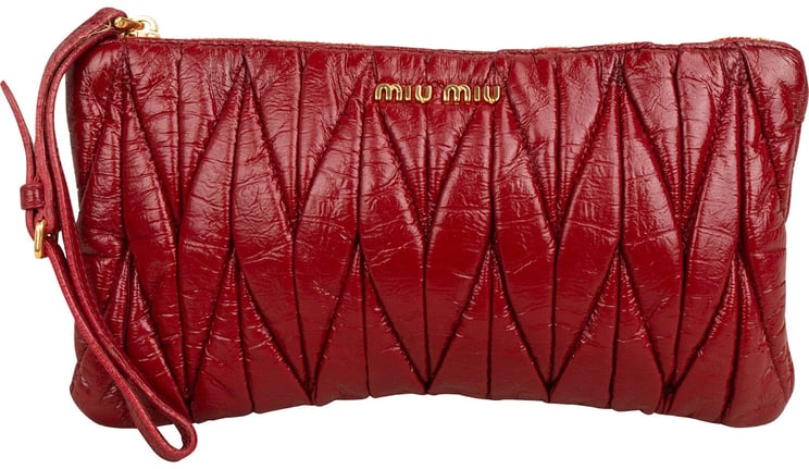 Miu Miu Miu Miu Matelassé Nappa Leather Wristlet Pouch Clutch