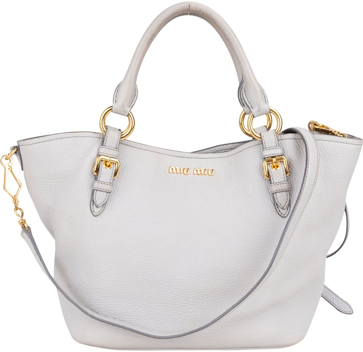 Miu Miu Miu Miu Grey Leather City Handbag