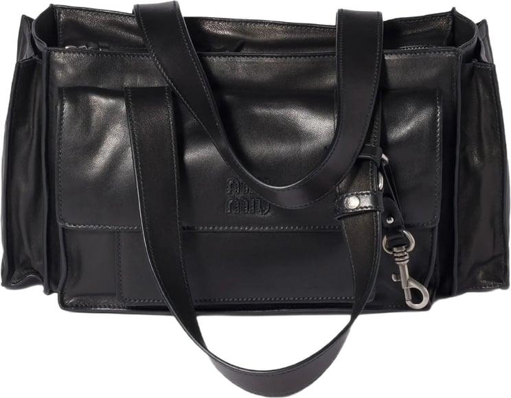 Miu Miu Black Shopping Utilitaire Leather Bag