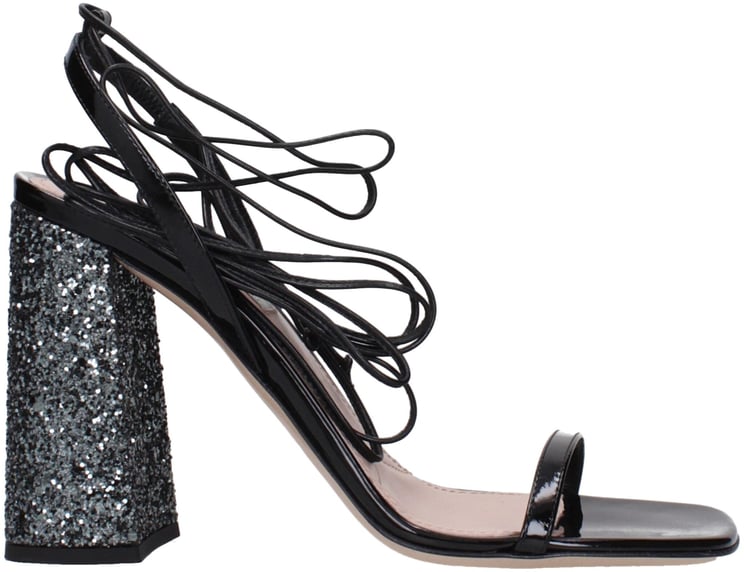 Miu Miu Miu Miu Black Leather Platform Sandals