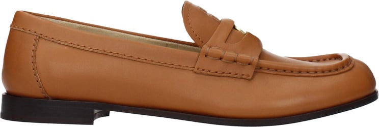 Miu Miu Miu Miu Brown Leather Slip-On Loafers