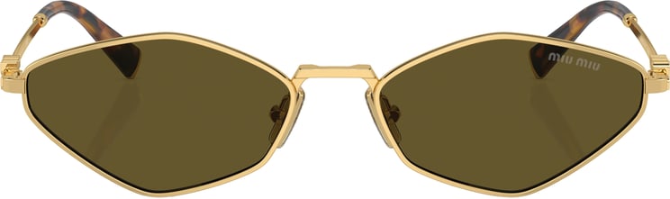 Miu Miu 0mu 56zs Angular Gold Metal Sunglasses