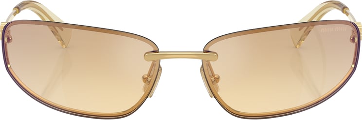 Miu Miu Rectangular Lens Sunglasses With Gold Frame