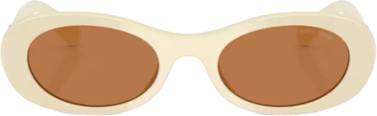 Miu Miu Bold Oversized Oval Sunglasses with Gold Logo Detail