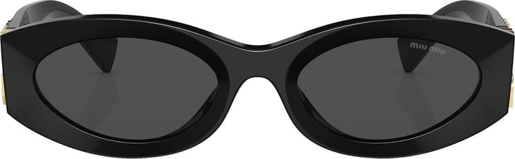 Miu Miu 0mu 11ws Elongated Oval Black Acetate Sunglasses