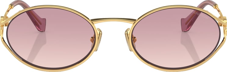 Miu Miu 0mu 52ys Oval Gold Metal Frame Sunglasses