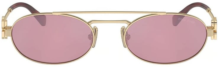 Miu Miu 0Mu 54Zs Vintage Oval Gold Metal Sunglasses