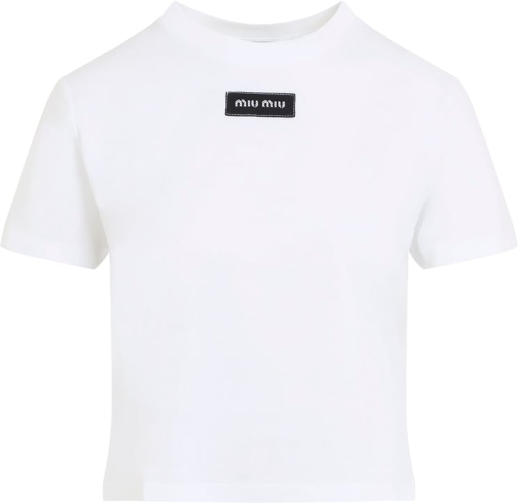 Miu Miu Miu Miu Logo Patch T-Shirt